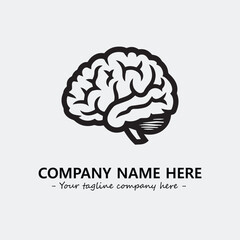 Brain illustration black and white for logo company vector image
