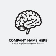 Brain illustration black and white for logo company vector image
