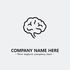 Brain illustration black and white for logo company vector image
