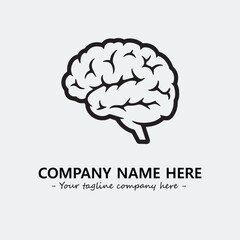 Brain illustration black and white for logo company vector image
