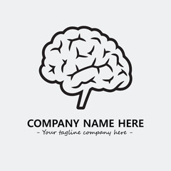 Brain illustration black and white for logo company vector image
