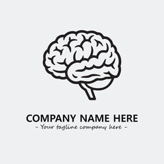 Brain illustration black and white for logo company vector image
