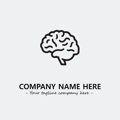 Brain illustration black and white for logo company vector image
