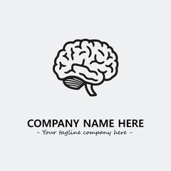 Brain illustration black and white for logo company vector image

