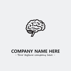 Brain illustration black and white for logo company vector image
