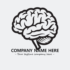 Brain illustration black and white for logo company vector image
