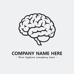 Brain illustration black and white for logo company vector image
