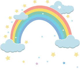 Adorable Baby Rainbow Cartoon Vector Artwork Illustration for Children – Perfect for T-Shirt Design, Birthday Cards, Stickers, and Nursery Decor
