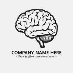 Brain illustration black and white for logo company vector image
