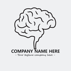 Brain illustration black and white for logo company vector image
