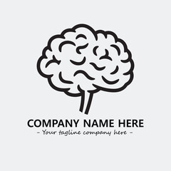 Brain illustration black and white for logo company vector image
