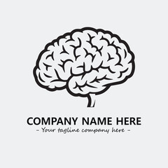 Brain illustration black and white for logo company vector image
