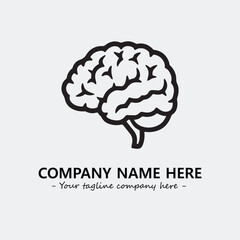 Brain illustration black and white for logo company vector image
