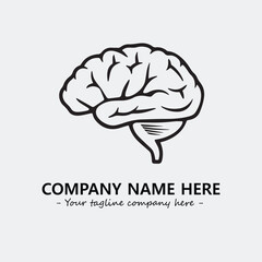 Brain illustration black and white for logo company vector image
