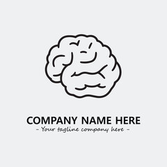 Brain illustration black and white for logo company vector image

