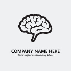 Brain illustration black and white for logo company vector image
