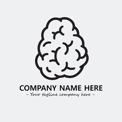 Brain illustration black and white for logo company vector image
