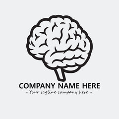 Brain illustration black and white for logo company vector image

