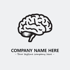 Brain illustration black and white for logo company vector image
