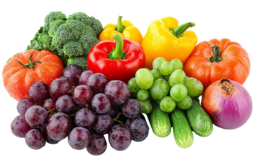 Assortment of vibrant fruits and vegetables offering a colorful and nutritious mix for healthy eating