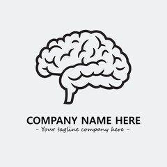 Brain illustration black and white for logo company vector image
