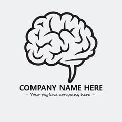 Brain illustration black and white for logo company vector image
