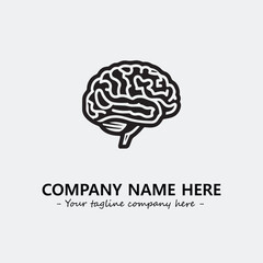 Brain illustration black and white for logo company vector image
