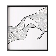 Minimal framed abstract artwork isolated on white background