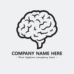 Brain illustration black and white for logo company vector image
