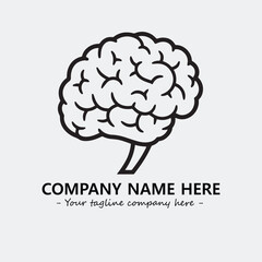 Brain illustration black and white for logo company vector image
