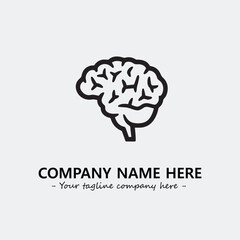 Brain illustration black and white for logo company vector image
