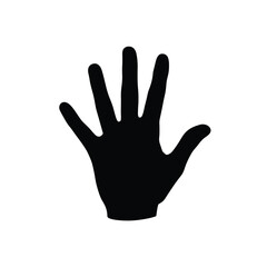 Hand Silhouette Graphic Vector Illustration Flat Design Minimalist Style Isolated On White