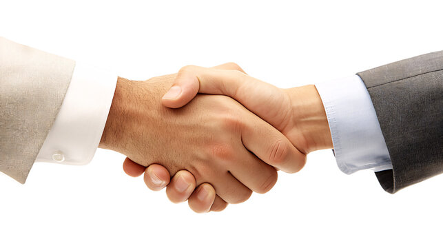 Business handshake between partners isolated on white background