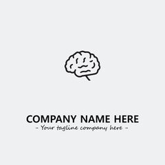 Brain illustration black and white for logo company vector image
