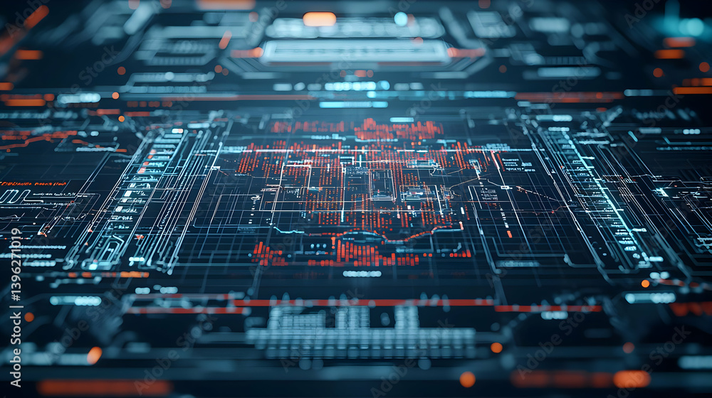 Poster abstract digital circuit board background design