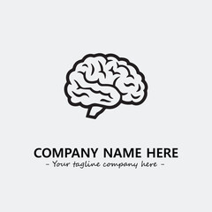 Brain illustration black and white for logo company vector image
