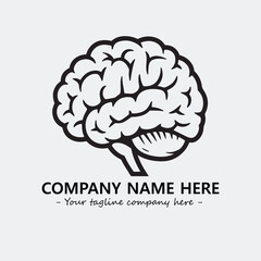 Brain illustration black and white for logo company vector image
