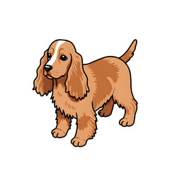 Fototapeta premium Perro, ilustración prediseñada, estilo de dibujo a mano, fondo blanco, imagen vectorial, isométrica, ilustración