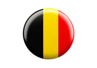 Belgium flag badge isolated on transparent background