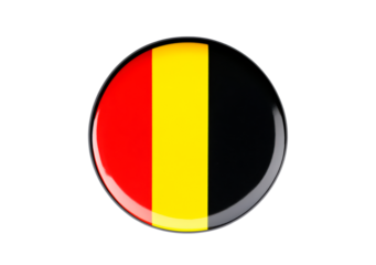 Belgium flag with glossy finish isolated on transparent background