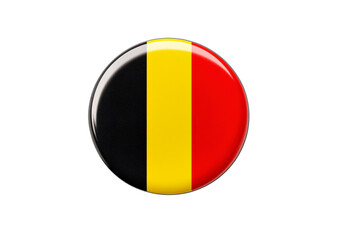 Fototapeta premium Belgium flag badge isolated on transparent background
