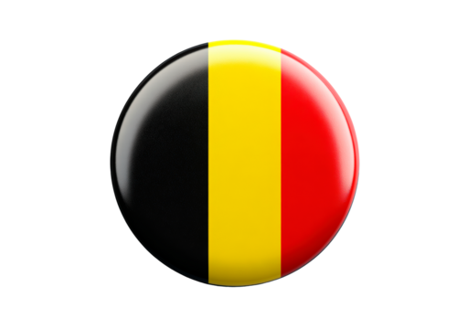 Belgium flag badge isolated on transparent background