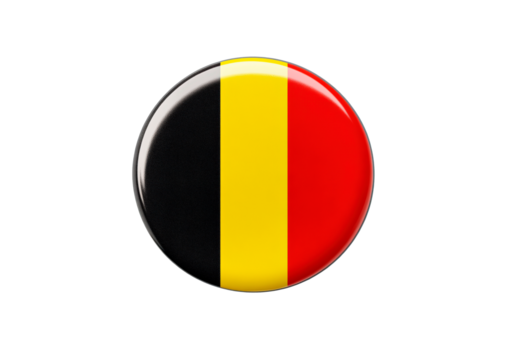 Belgium flag badge isolated on transparent background