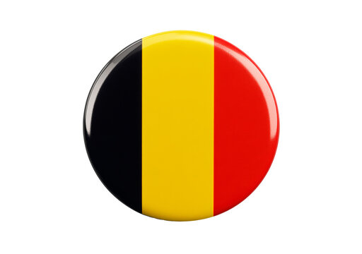 Belgium flag with glossy finish isolated on transparent background