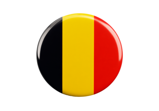 Belgium flag with glossy finish isolated on transparent background