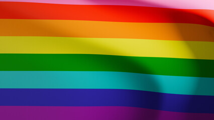Rainbow LGBT+ flag waving
