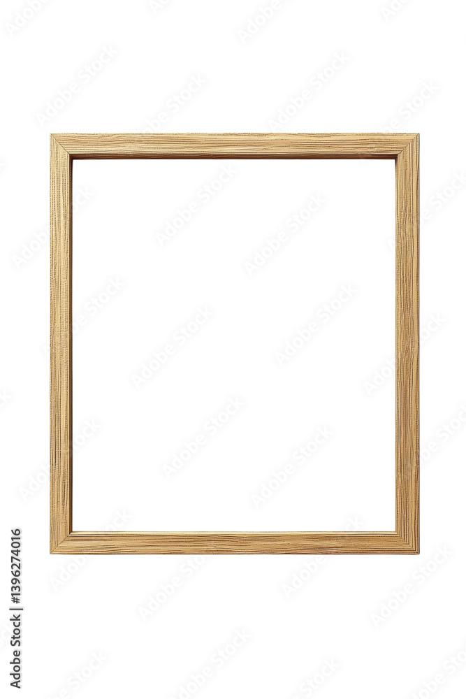 Poster elegant empty rectangular frame with wooden finish ready for artwork