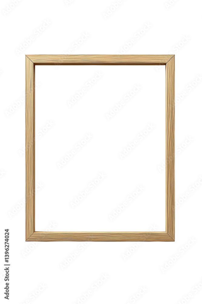 Poster elegant empty rectangular frame with wooden finish ready for artwork