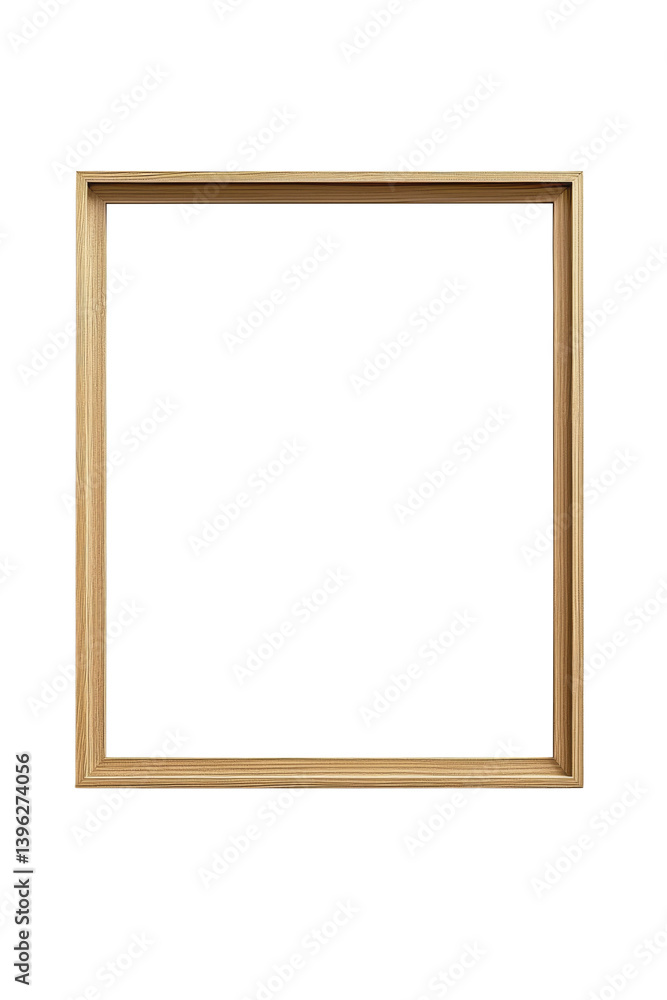 Poster elegant empty rectangular frame with wooden finish ready for artwork