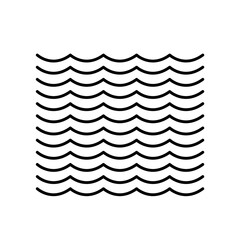 Minimalist ocean waves icon in line style
